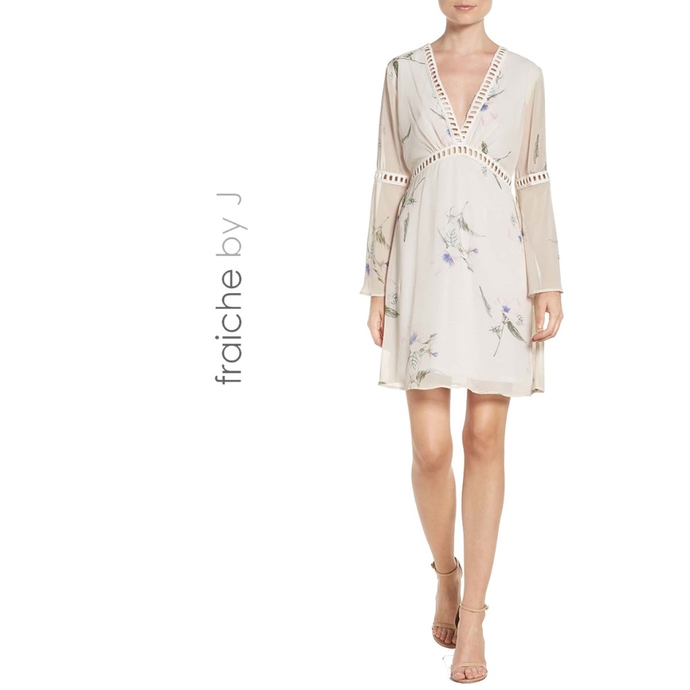NWT Fraiche by J Floral Chiffon Blouson Dress – Feminine Flowy / Occasion Chic - Picture 3 of 8